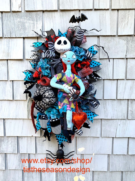 Nightmare Before Christmas Wreath Jack and Sally Wreath - Etsy Canada
