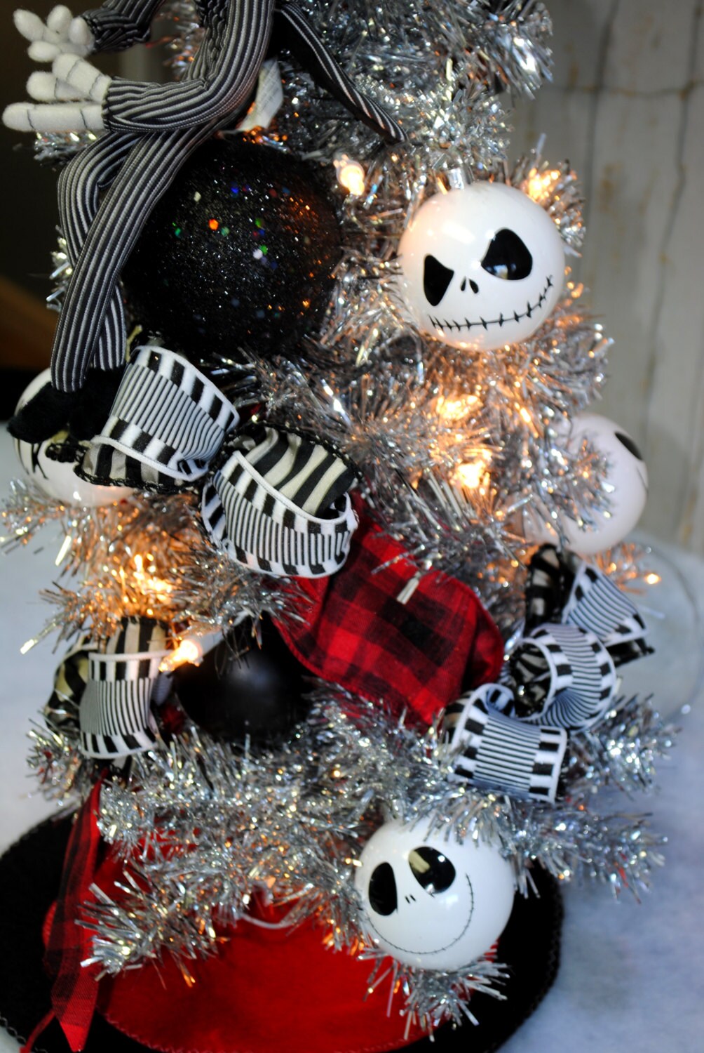 Jack Skellington Nightmare Before Christmas Tree Lighted With