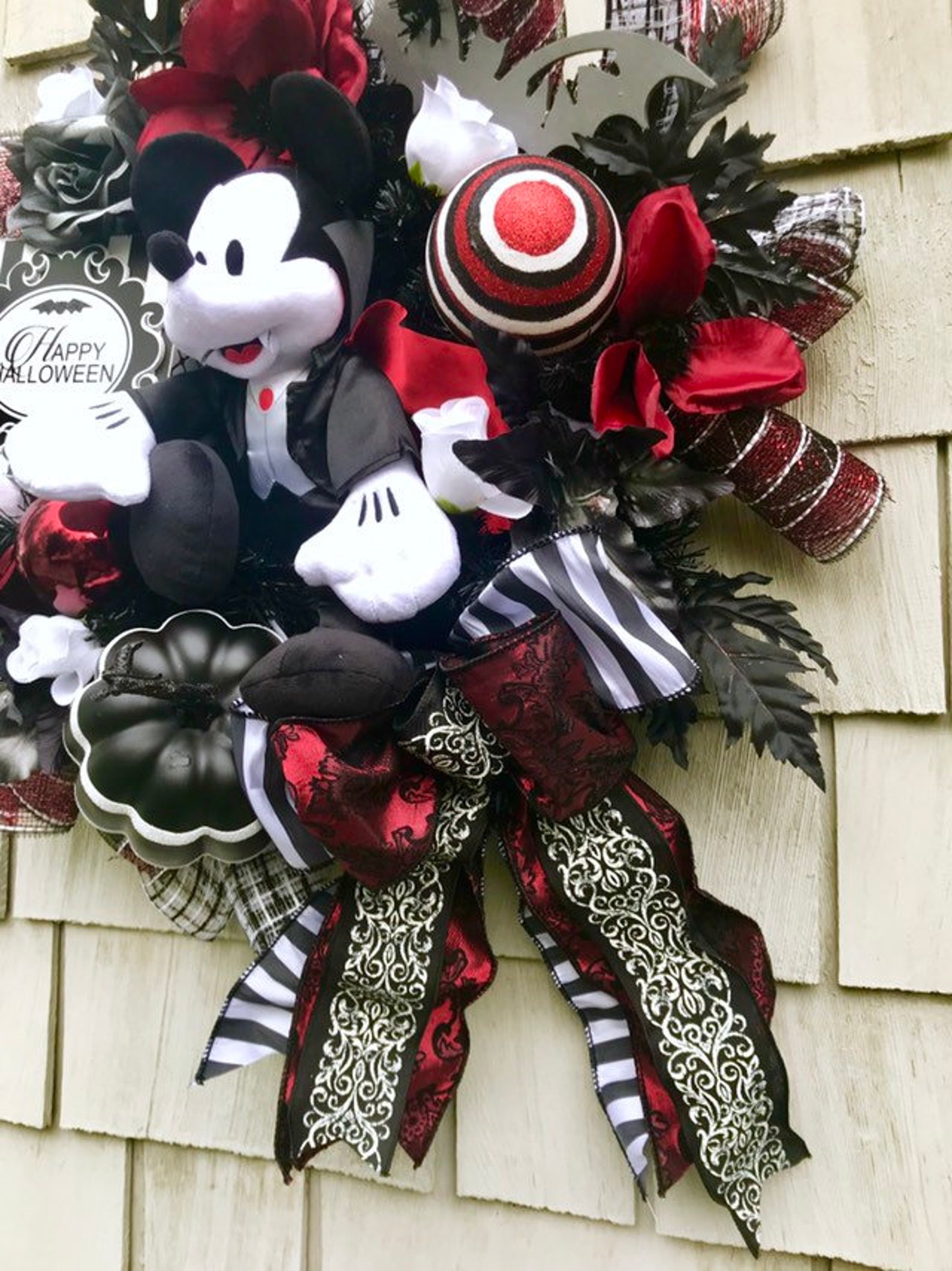 Mickey Mouse Wreath Halloween Disney Wreath Mickey Mouse Etsy