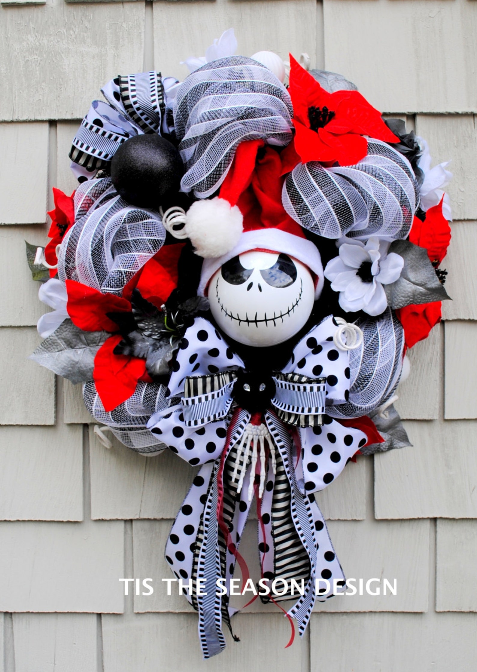Nightmare Before Christmas Wreath Jack Skellington Wreath Etsy