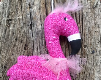 Whimsical Pink Flamingo....Ornament..