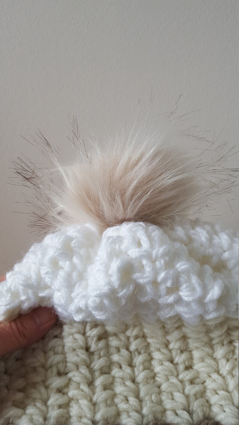 Chunky tri-colored beanie