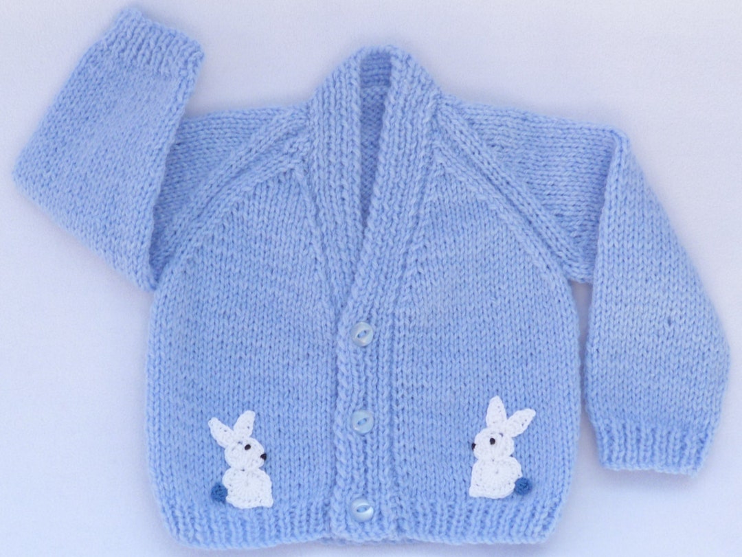 Hand Knitted Baby Clothes. Knit Baby Cardigan Blue Baby Etsy UK