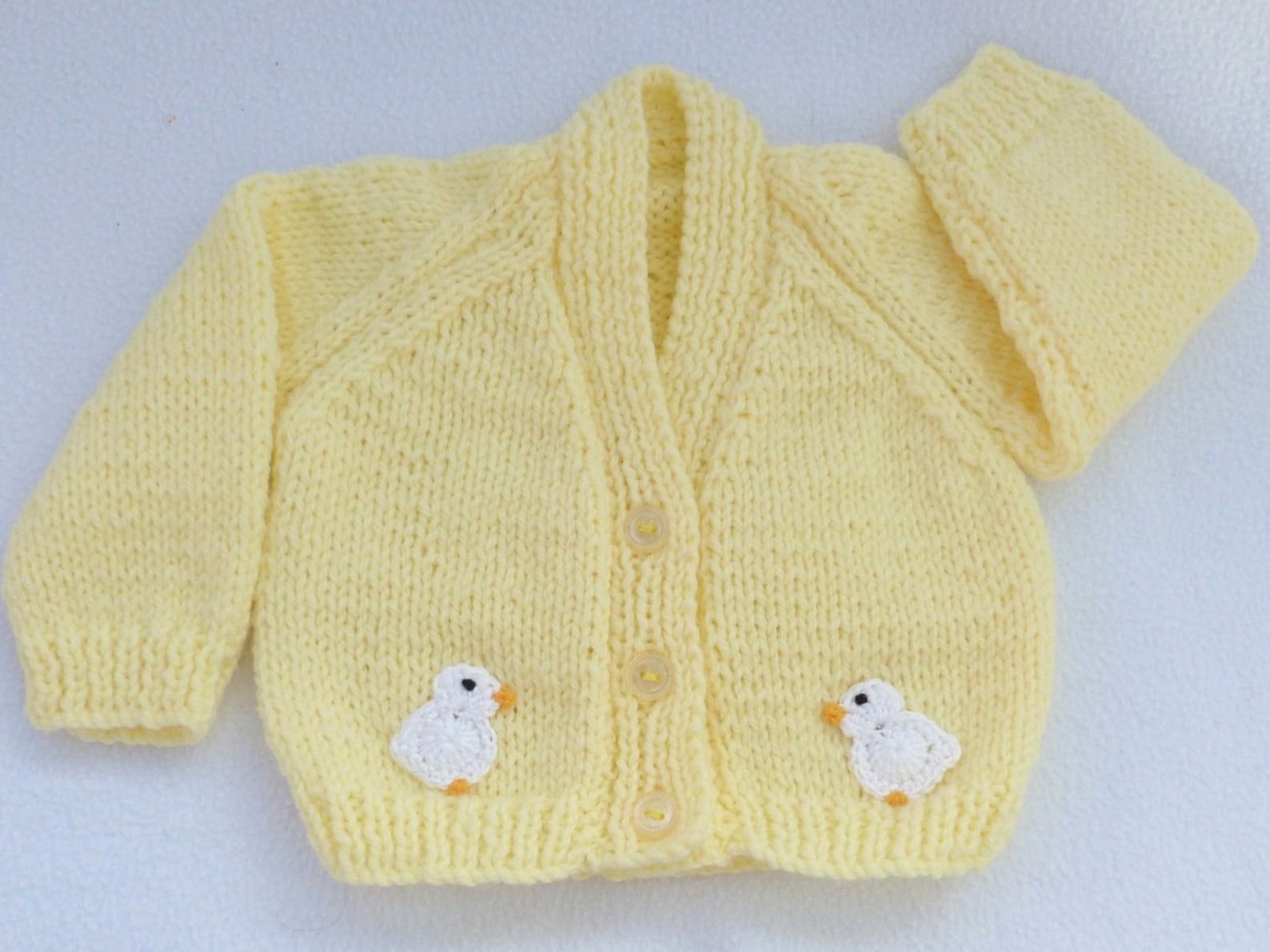 Hand knit baby clothes 1 lemon tiny baby cardigan. Handmade Etsy