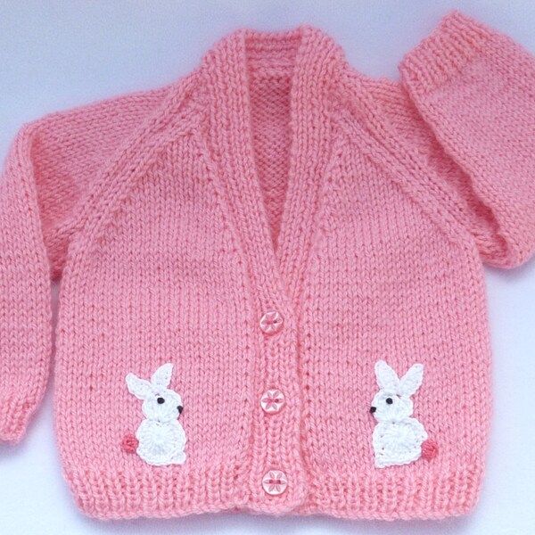 Hand knit baby clothes. Baby sweater hand knit, baby cardigan to fit 0 to 3 months. Baby girl clothes, baby girl gift, baby shower gift