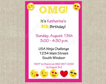 OMG! Emoji Invitation - Printable - Custom & Personalized