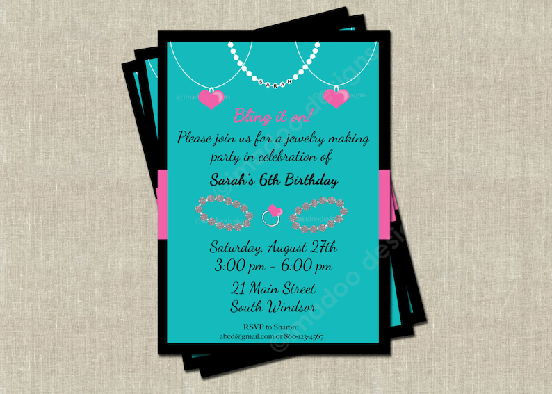 Jewelry Making Party Invitation Printable Etsy