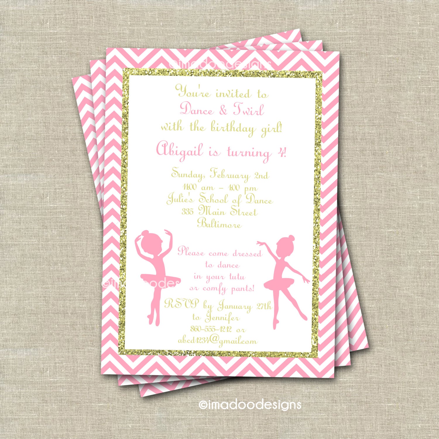 Ballerina Invitations Printable DIY - Etsy