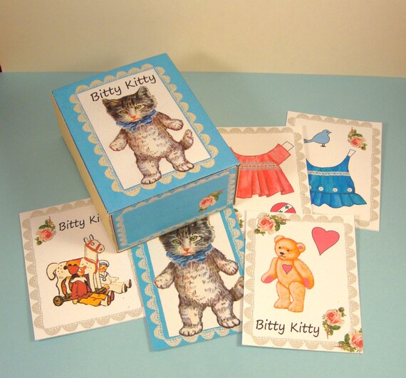 Svg Files Craft Kit Bitty Kitty Paper Doll Match Box Etsy