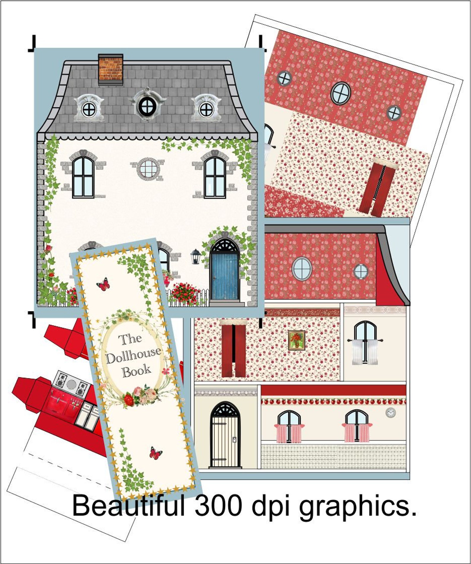 1/48 Dollhouse Miniature Printable Kit of a Quarter Scale - Etsy UK