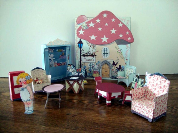 Sale Printable Pop Up Open Up Paper Dollhouse Etsy