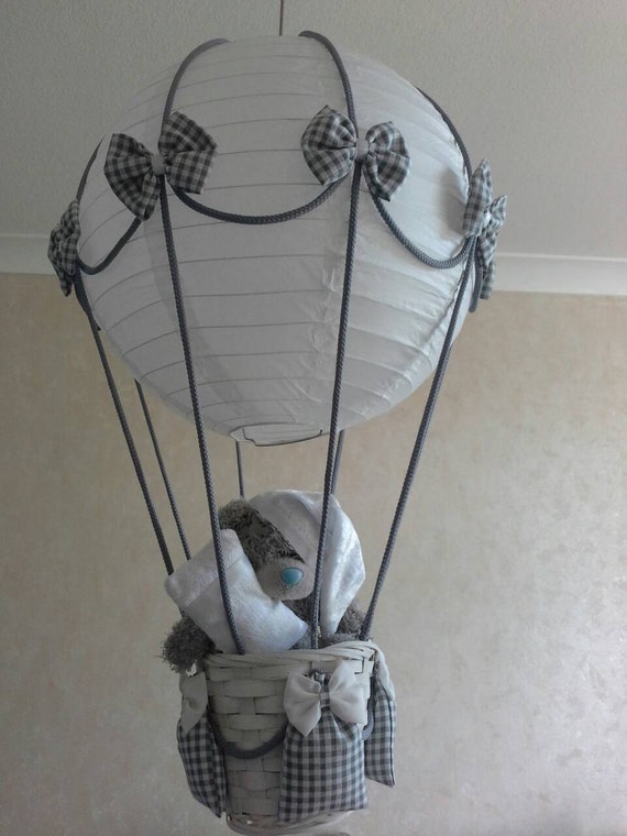 Me to you Teddy in a hot air balloon nursery light shade Made to order