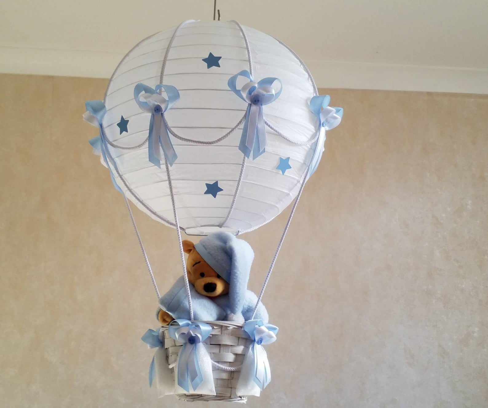 Hot Air Balloon Nursery Lamp Shade in Blue and White/ Toy is Etsy