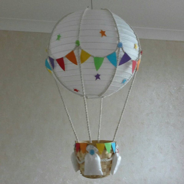 Add your own toy Hot Air Balloon Nursery  light  shade /  Made To Order bunting