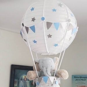 Hot Air Balloon light shade in blue and grey Toy is NOT included