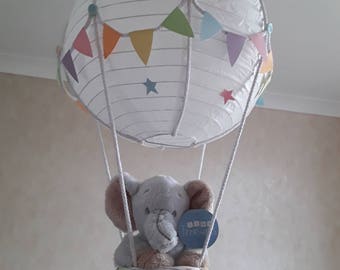 Hot Air Balloon Nursery Light Shade in pastel colours  Toy is NOT included