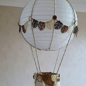 Jungle themed Hot Air Balloon Light Shade in neutral colours