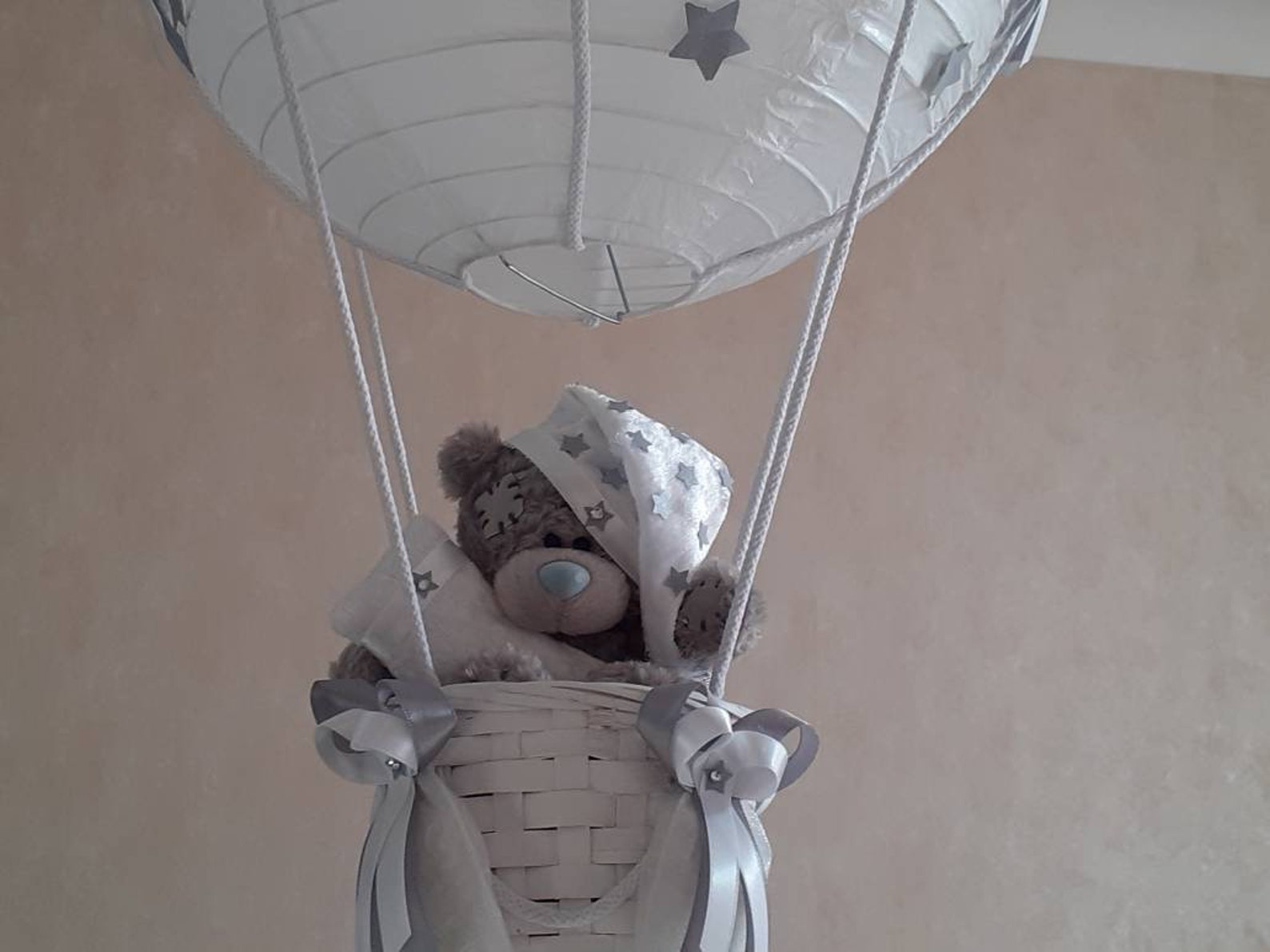 Starry Night Hot Air Balloon Nursery Light Shade in Grey and Etsy
