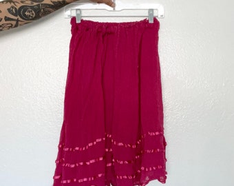 Y2K Gauzy Pink Frilly Midi Skirt