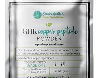 Making Cosmetics Skincare GHK-CU Copper Peptide DIY Blue Powder 99% Pure Tripeptide 1 Use in Hair Tonics for Thinning Hair Anti-Aging Serums