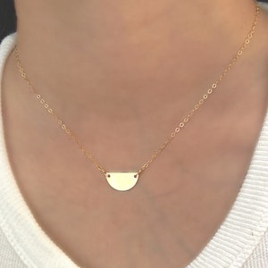 Halbmond Halskette - Gold Filled Halskette - Layering Halskette - Edelstein Halskette - Zierliche Halskette - Brautjungfer Geschenk - Halbkreis Halskette