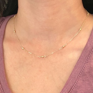 Dainty Gold Filled Beaded Necklace Gold - Simple Gold Filled Choker - Minimalist Necklaces for Women - Gift Ideas Woman