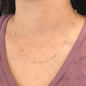 Dainty Gold Rose Quartz Necklace Gold - Simple Blue Gemstone Choker - Collares minimalistas para mujeres - Ideas de regalo Mujer