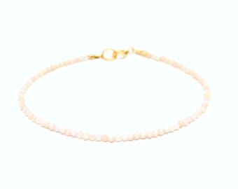 Pulsera de ópalo rosa, joyería de ópalo rosa, pulseras para ella, joyería de piedras preciosas, regalos para ella, pulseras de piedras preciosas rosas, pulseras apiladas, regalos