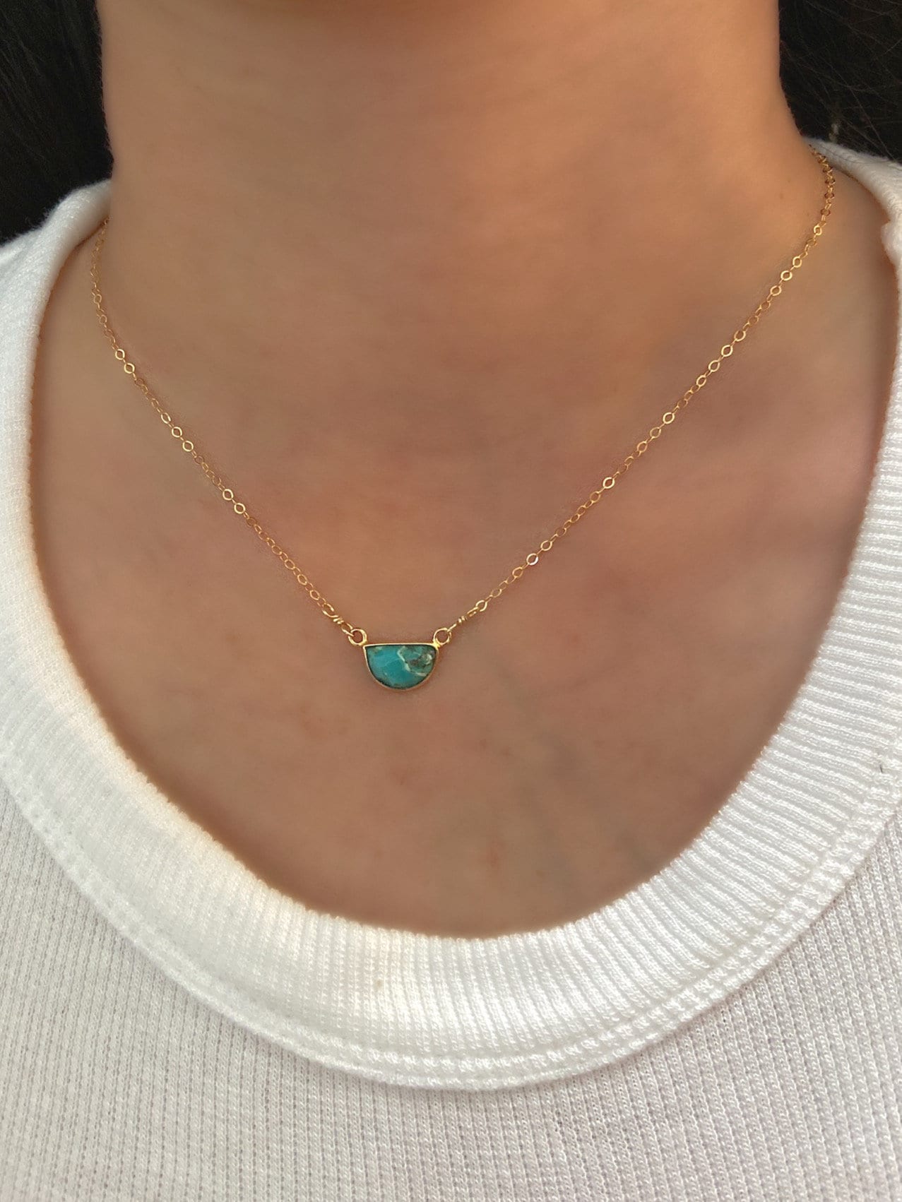 Half Moon Necklace Turquoise Necklace 