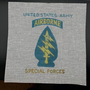 United States Army Airborne/Special Forces emblem needlepoint canvas - DIY