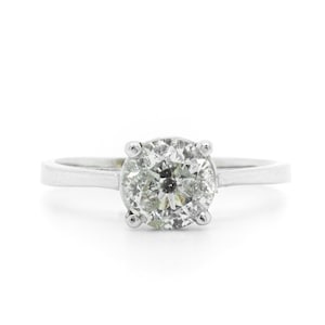 Anel de noivado com diamantes Sal e Pimenta: Ouro Branco 14K, 1,03 quilates
