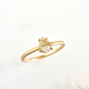 Fancy Yellow Pear Diamond Ring: .20 Carat, 14k Gold