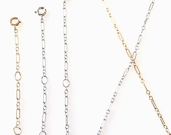 14k Gold Chain Extender: Adjustable Necklace Bracelet Safety Chain