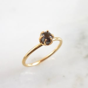 Black Diamond Engagement Ring, Rustic Black Diamond Ring
