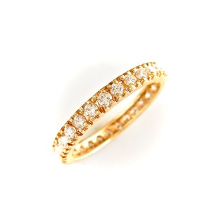 Diamond Eternity-trouwring 18k goud, klassieke volledige eeuwigheidsring voor dames