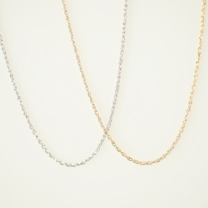 14k Gold Chain, Dainty Rope Chain in White + Yellow Gold, Delicate Gold Chain, Half Millimeter Rope Chain 14k Gold,  Gold Chain Necklace