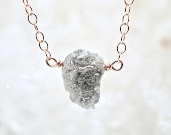 Raw Diamond Necklace, Featured on BuzzFeed, Organic Diamond Necklace, Raw Diamond Bead