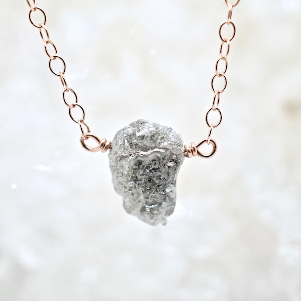 Raw Diamond Necklace, Featured on BuzzFeed, Organic Diamond Necklace, Raw Diamond Bead