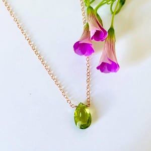 Peridot Necklace Gold, August Birthstone Necklace, Silver Peridot Necklace