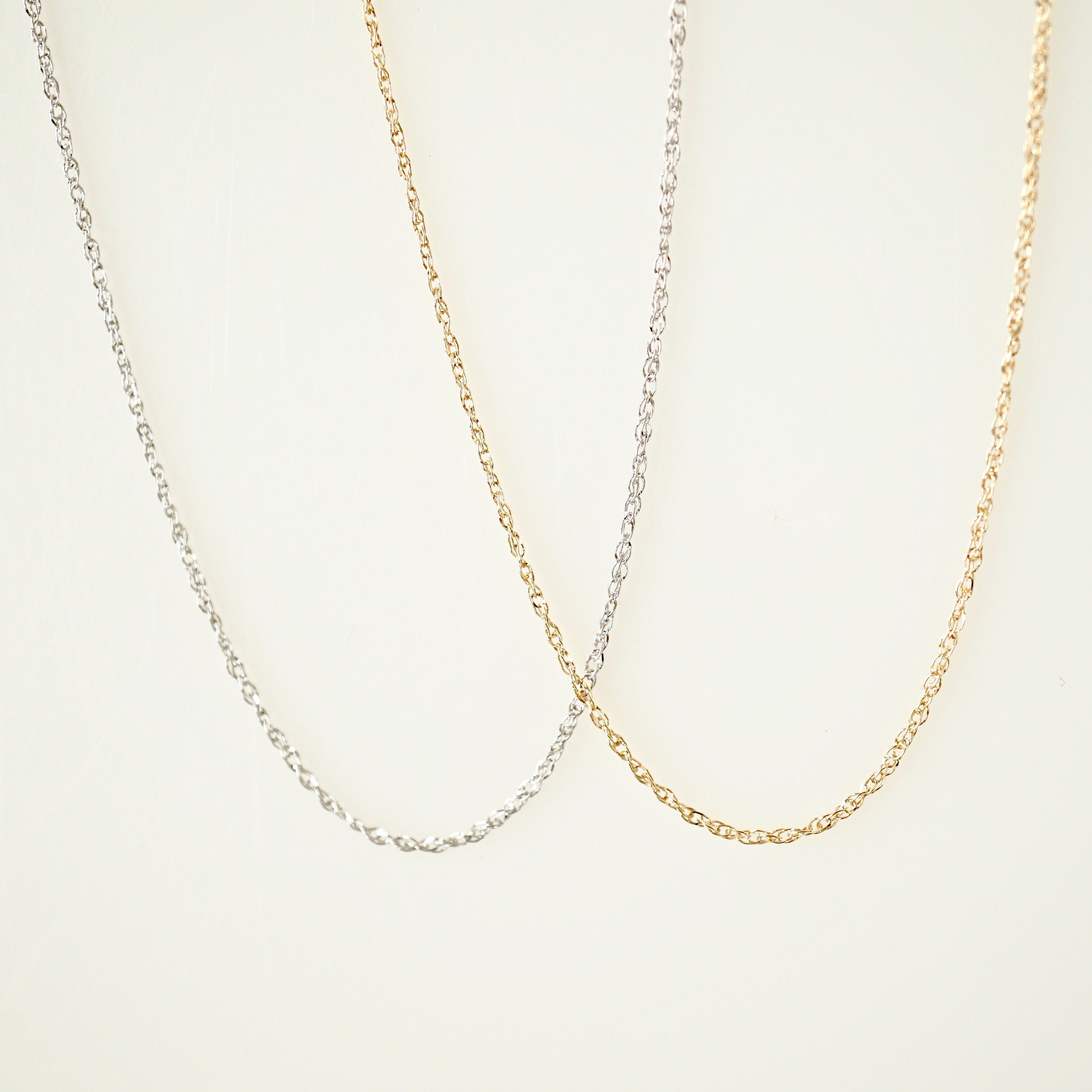 14k Gold Chain Dainty Rope Chain in 