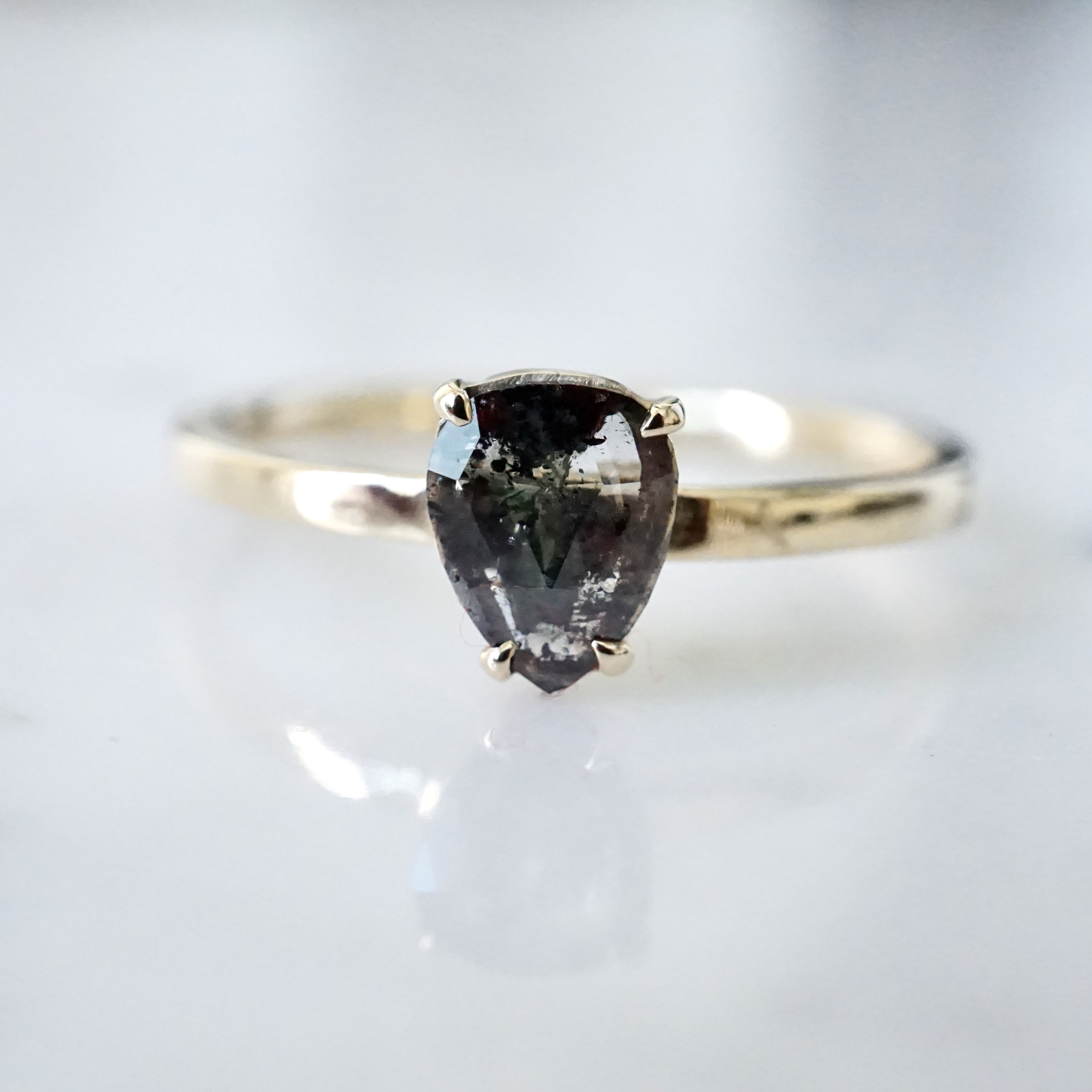 Black Diamond Engagement Ring Dark Salt and Pepper Diamond Etsy