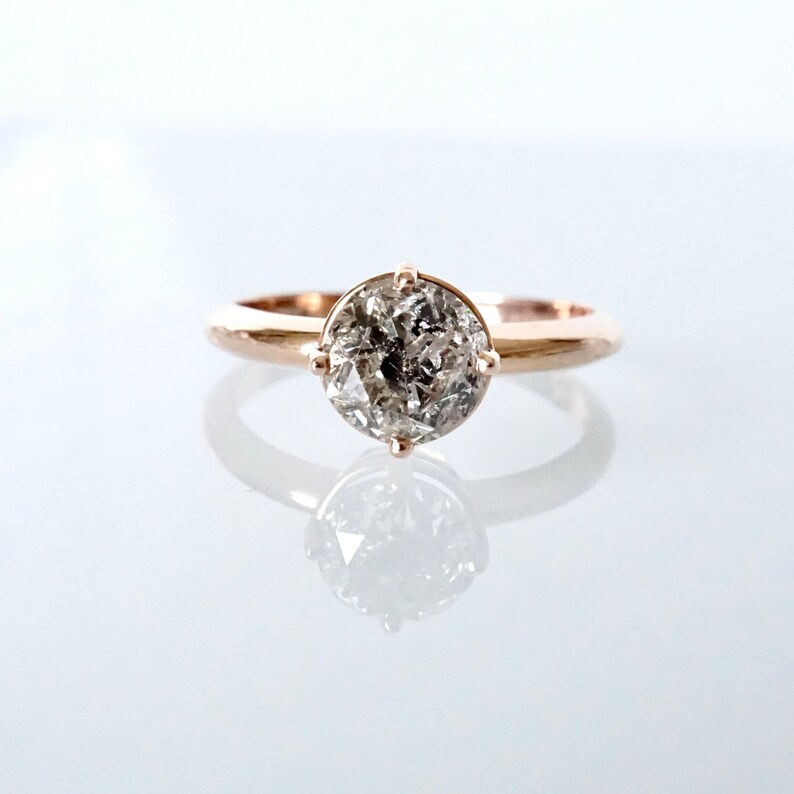 Salt and Pepper Diamond Engagement Ring 1.67 Carat Galaxy Etsy