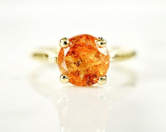 Custom Sunstone Ring, Sunstone Ring, Celestial Ring, Orange Sunstone Gold Ring