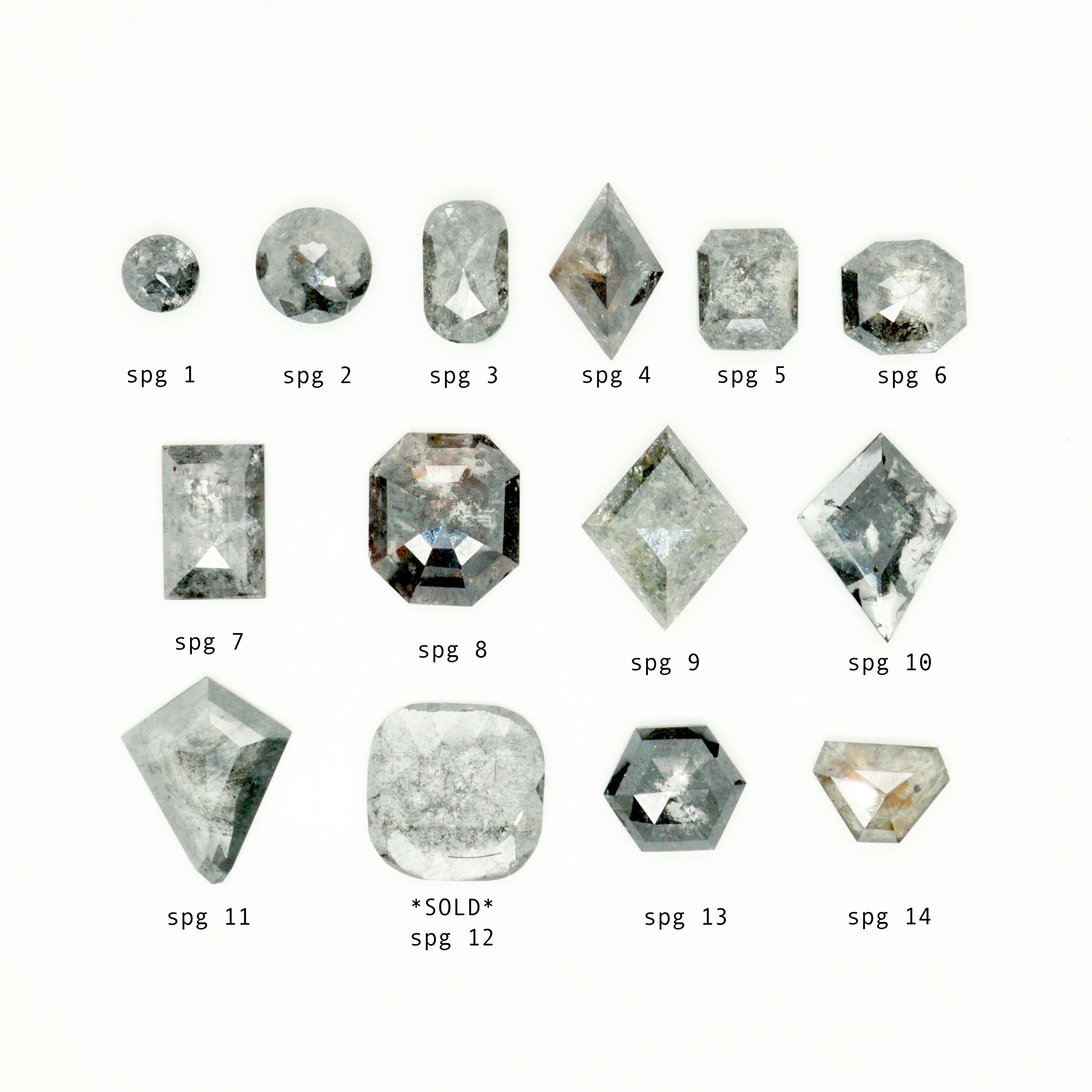 Custom Geometric Salt and Pepper Diamond Ring Grey Diamond Etsy