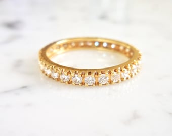 Diamond Eternity Wedding Band 18k Gold, Full Eternity Ring
