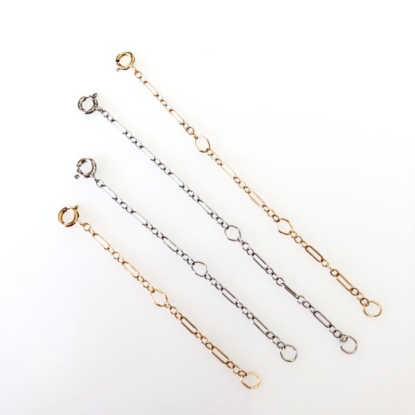 14k Chain Extender for Necklace,  Adjustable Chain Extension, Dainty Chain Extender, Lengthen Bracelet or Necklace, Safety Chain