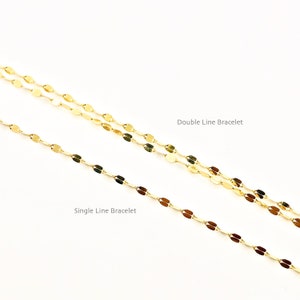 14k Gold Sparkle Armband: Weiß-, Rosé- oder Gelbgold