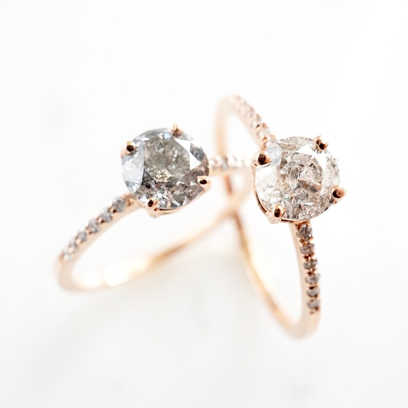 Salt and Pepper Diamond Ring Custom Salt and Pepper Diamond Etsy