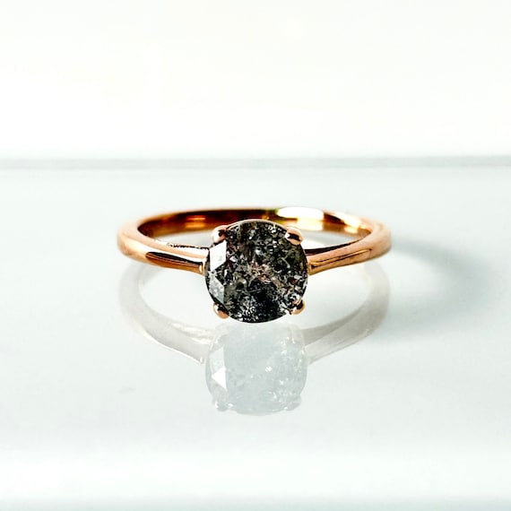 Rose gold grey diamond ring clearance