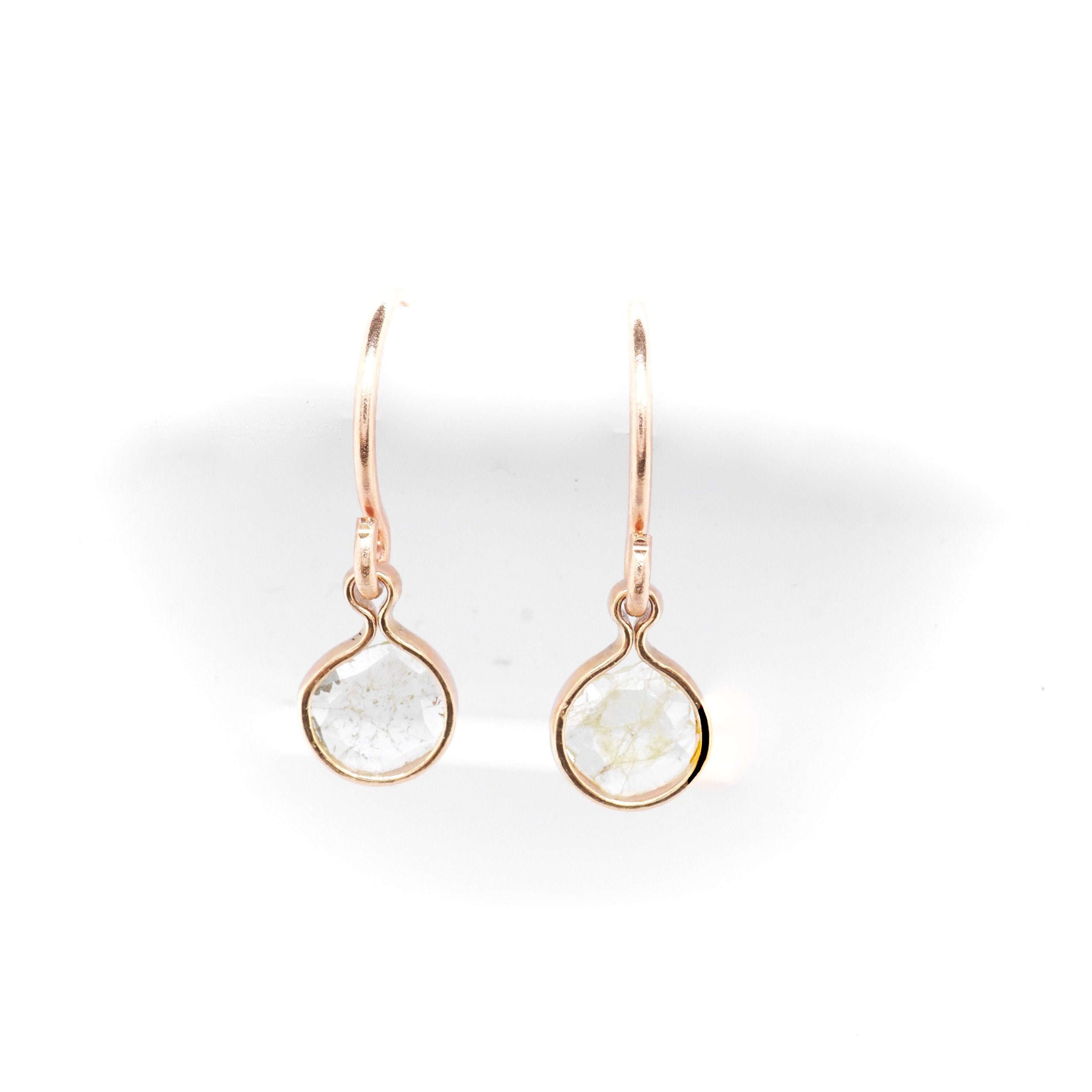 Diamond slice best sale earrings